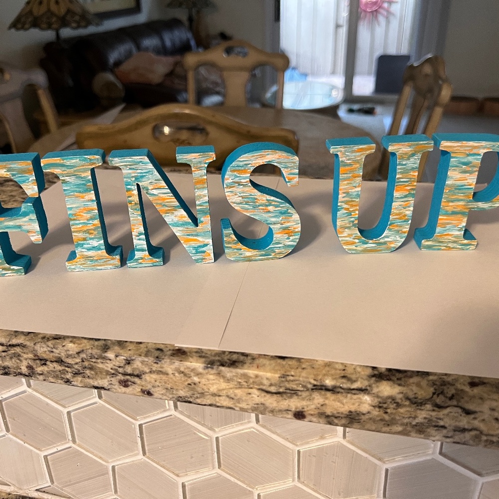 Miami Dolphins table decor